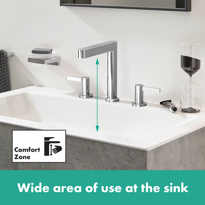 hansgrohe Finoris Wide-spread Faucet 160 with Pop-up Drain, 1.2 GPM