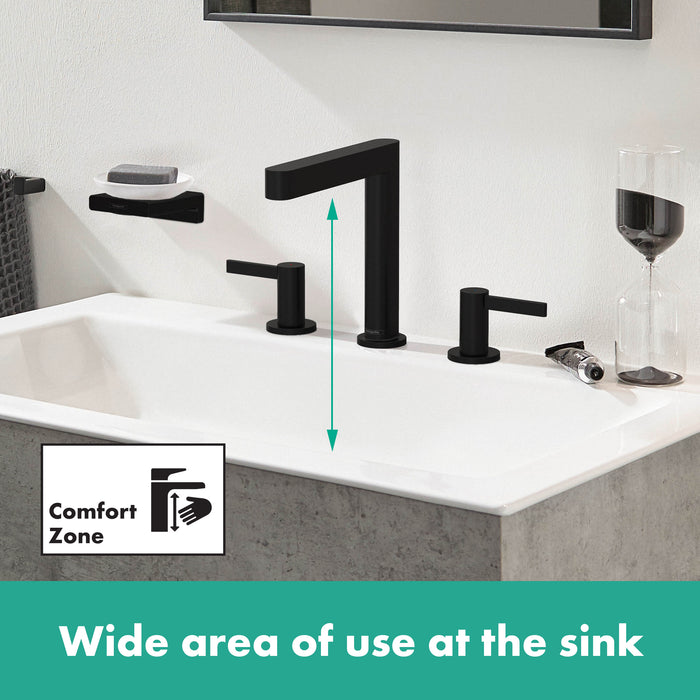 hansgrohe Finoris Wide-spread Faucet 160 with Pop-up Drain, 1.2 GPM