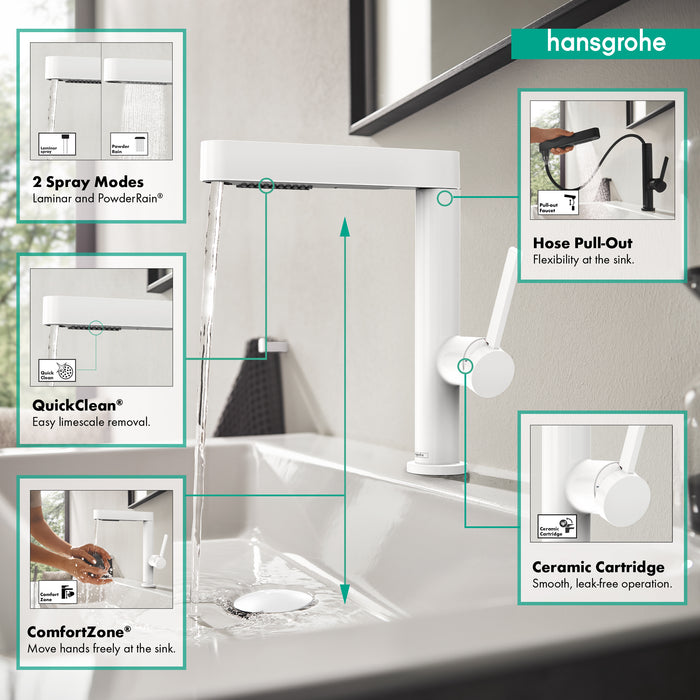 Hansgrohe Finoris Single-Hole Faucet 230 with 2-Spray Pull-Out, 1.2 GPM