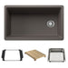 BLANCO Inteos SILGRANIT 33" Single Bowl Reversible Undermount Workstation Kitchen Sink - Volcano Gray