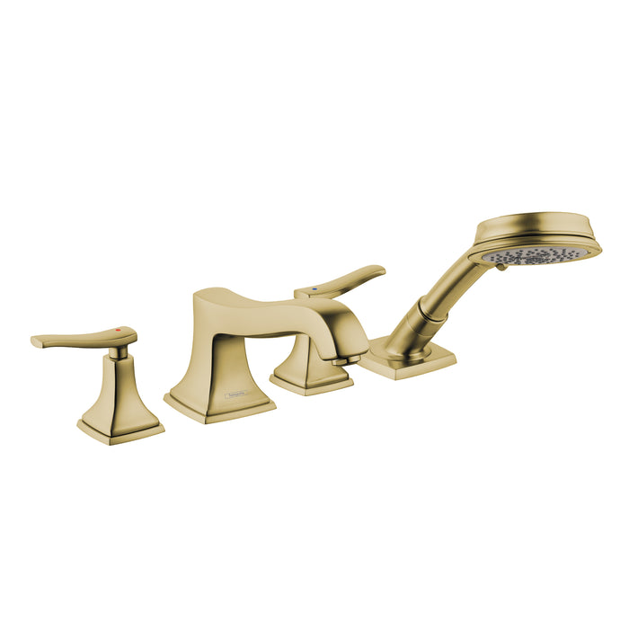 hansgrohe Metropol Classic 4-Hole Roman Tub Set Trim with Lever Handles and 1.8 GPM Handshower