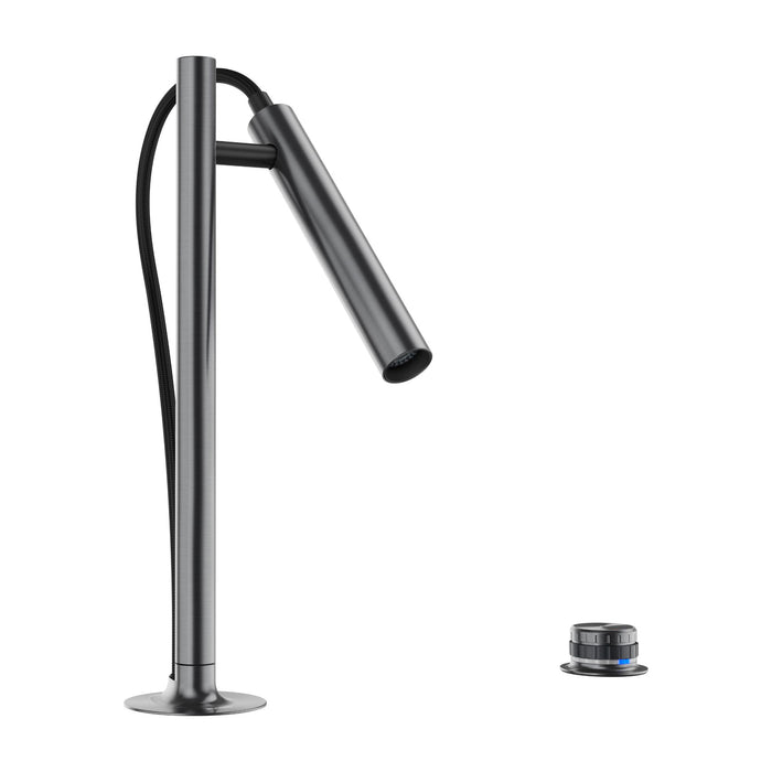 BLANCO Luneoo Pull-Down Dual-Spray Kitchen Faucet with Push Button Activation - Satin Dark Steel