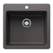 BLANCO Liven SILGRANIT 21" Single Bowl Dual Mount Kitchen Sink - Cinder