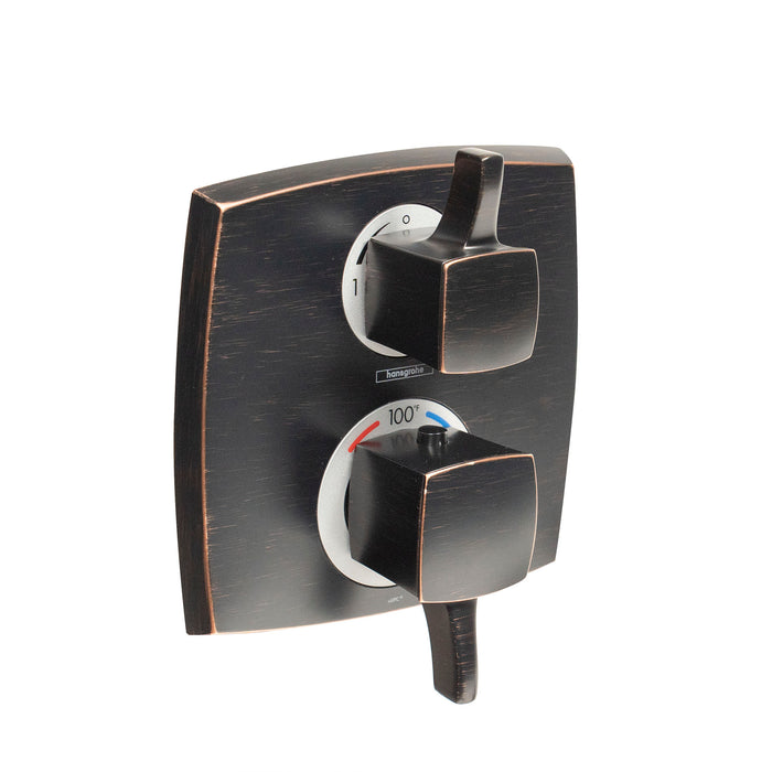 hansgrohe Ecostat Classic Thermostatic Trim with Volume Control and Diverter, Square