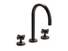 Kallista P24490-CR One Basin Set, Gooseneck, Cross Handle