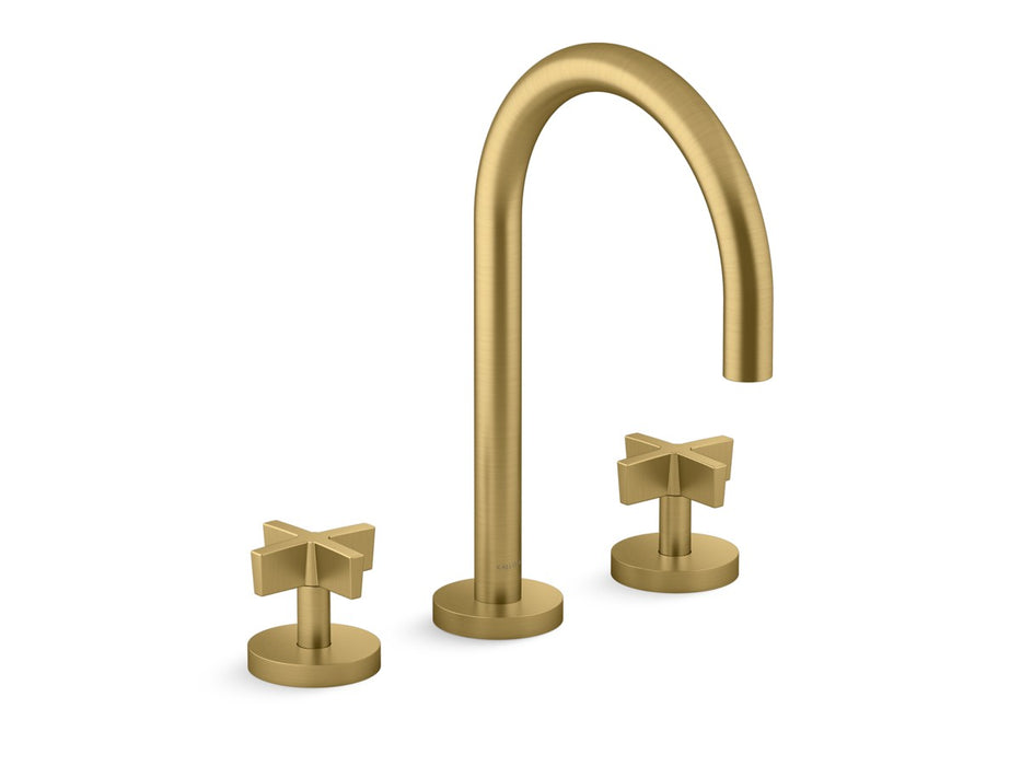 Kallista P24490-CR One Basin Set, Gooseneck, Cross Handle