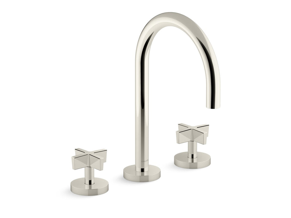 Kallista P24490-CR One Basin Set, Gooseneck, Cross Handle