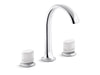 Kallista P25057-CMC Script Sink Faucet, Arch Spt, Wt Porc