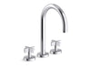 Kallista P25520-CR One Gooseneck, D/M Bath Set, Cross