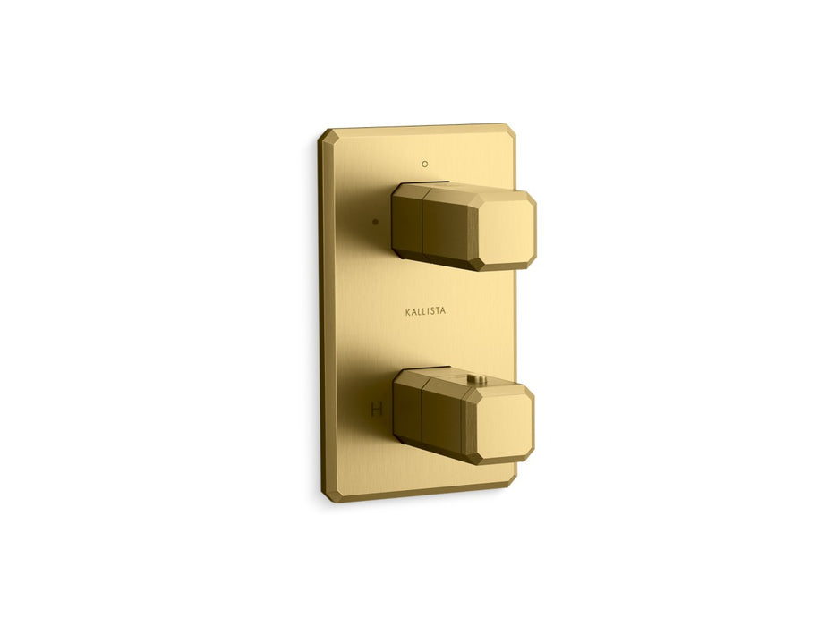 Kallista P33364-00 Bezel 2-Outlet Stacked Thermo Trim