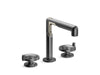 Kallista P34884-BN Vice Widespread Faucet, Wheel
