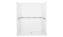 Sterling 62060103 OC-S-6 OC-S-633 63-1/4" x 39-3/8" Vikrell® Roll-in Shower with Grab Bars, Center Drain