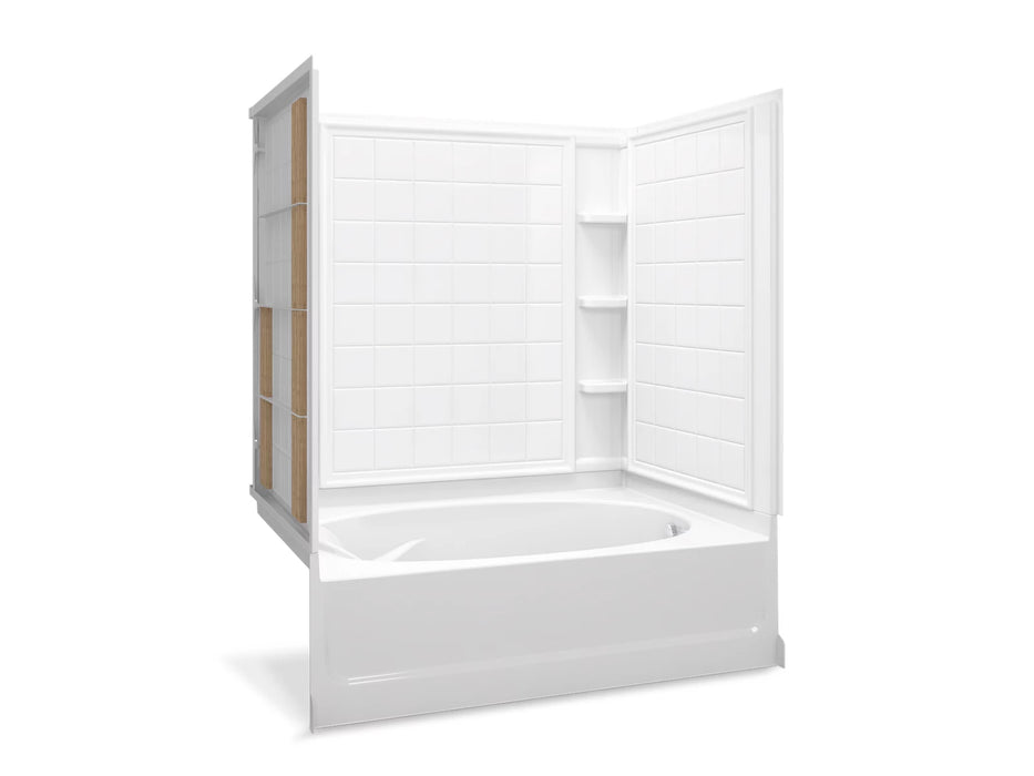 Sterling 71110126 Ensemble Tile 60" x 42" Vikrell® Bath/shower with Aging in Place Backerboards, Right Drain