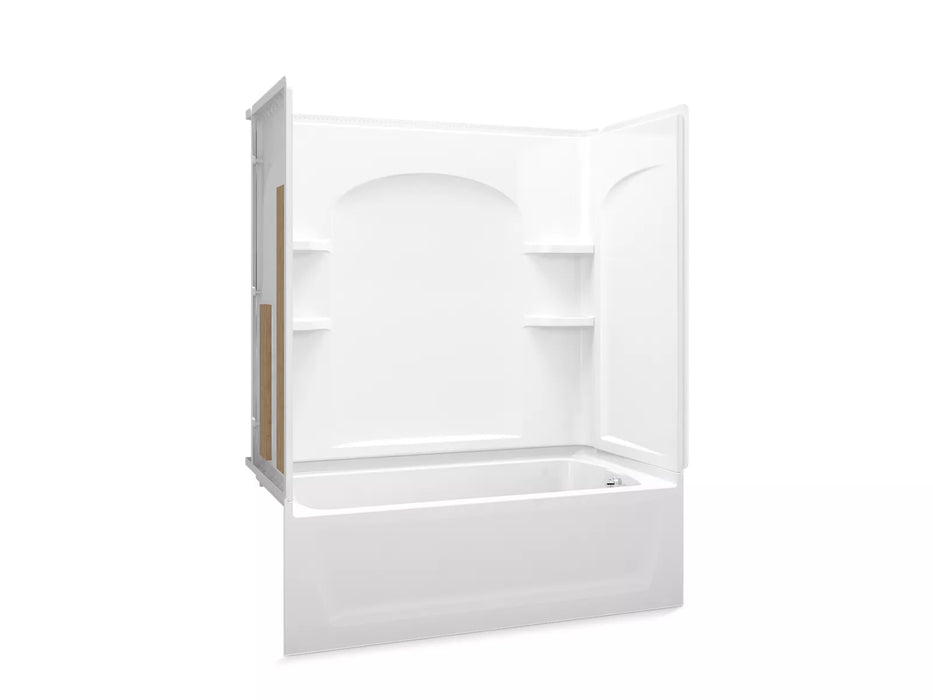 Sterling 71220126 Ensemble Curve 60" x 32" Vikrell® Bath/shower with Aging in Place Backerboards, Right Drain