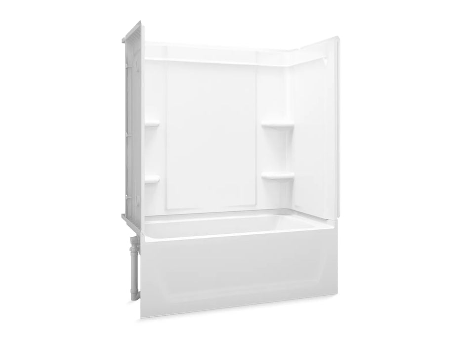 Sterling 71320112 Ensemble Medley 60" x 32" Vikrell® Bath/shower, Left Above-floor Drain
