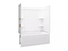Sterling 71320118 Ensemble Medley 60" x 32" Vikrell® Bath/shower with Aging in Place Backerboards, Left Above-floor Drai