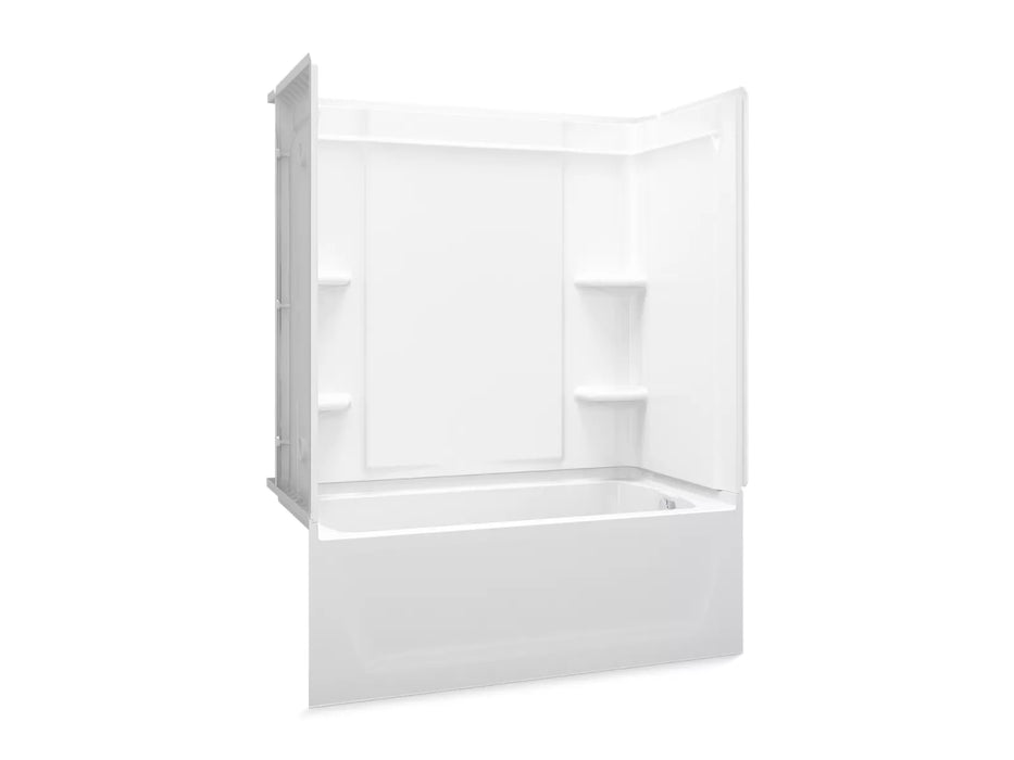 Sterling 71320122 Ensemble Medley 60" x 32" Vikrell® Bath/shower, Right Above-floor Drain