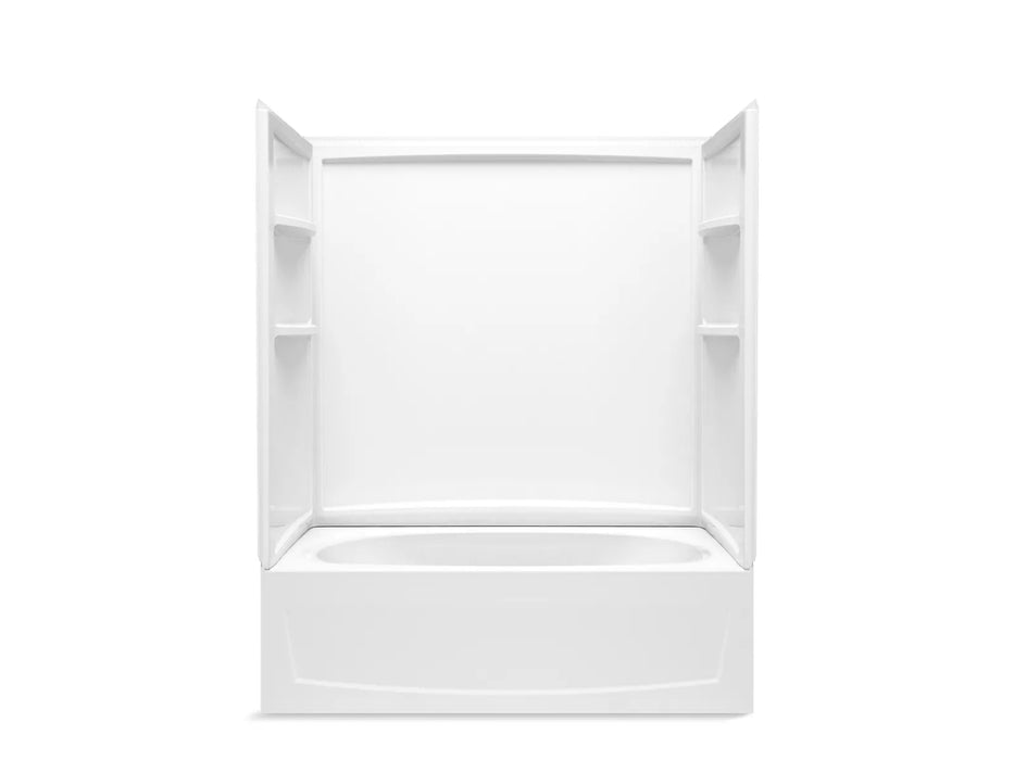 Sterling 71340118 Performa 2 60" x 29" Above-floor-drain Vikrell® Bath/shower with Aging in Place Backerboards, Left Dra
