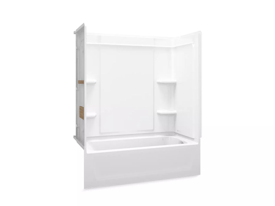 Sterling 71370126 Ensemble Medley 60" x 30" Vikrell® Bath/shower with Aging in Place Backerboards, Right Drain