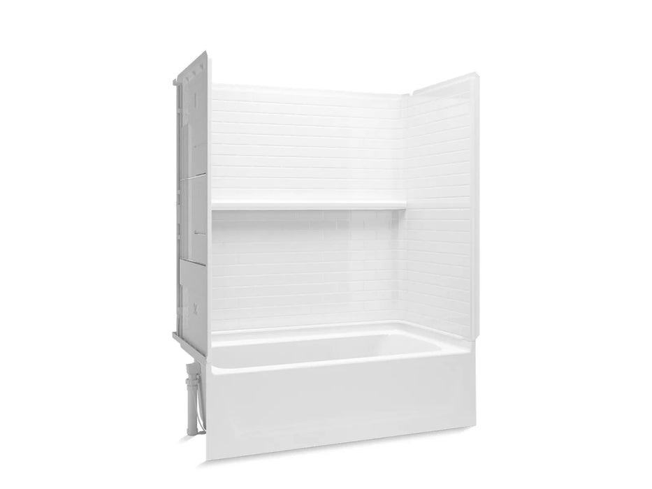 Sterling 71570116 Traverse 60" x 30" Vikrell® Bath/shower with Aging in Place Backerboards, Left Drain