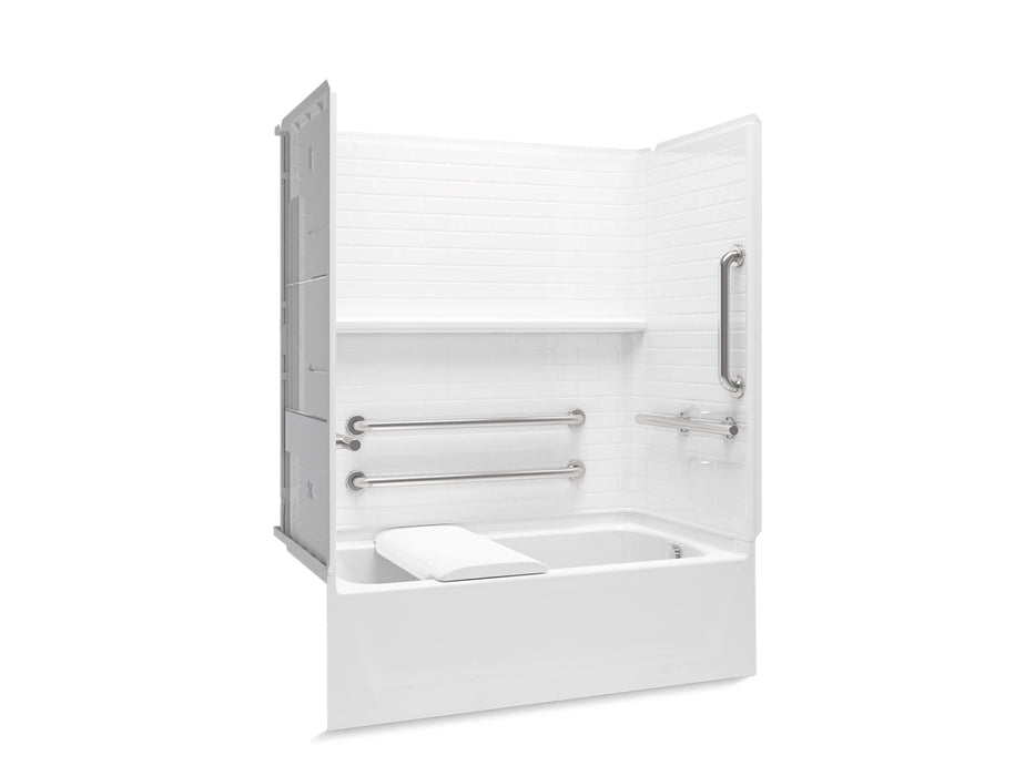 Sterling 71570125 Traverse 60" x 30" Vikrell® Bath/shower with Seat, Grab Bars, Right Drain