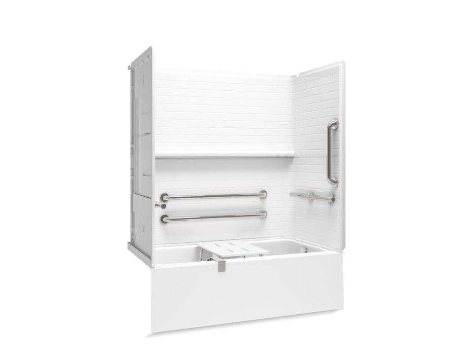 Sterling 71600125 Forum Traverse 60" x 30" Vikrell® Bath/shower with Aging in Place Backerboards, Grab Bars, and Bath Se
