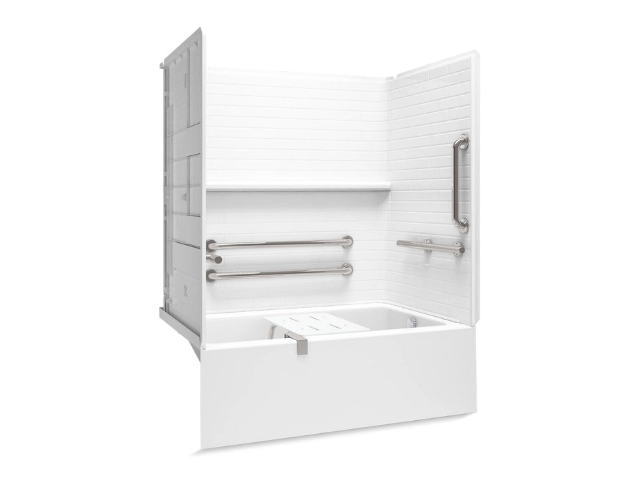 Sterling 71620125 Forum Traverse 60" x 36" Vikrell® Alcove Bath/shower with Aging in Place Backerboards, Grab Bars, and 