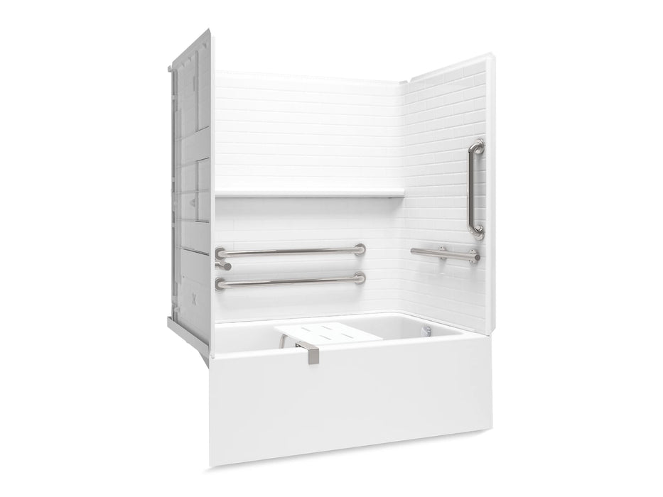 Sterling 71620127 Forum Traverse 60" x 36" Above-floor-drain Vikrell® Alcove Bath/shower with Aging in Place Backerboard