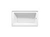 Sterling 71621122-LNR 60" x 36" Above-floor-drain Vikrell® Alcove Bath, Right Drain