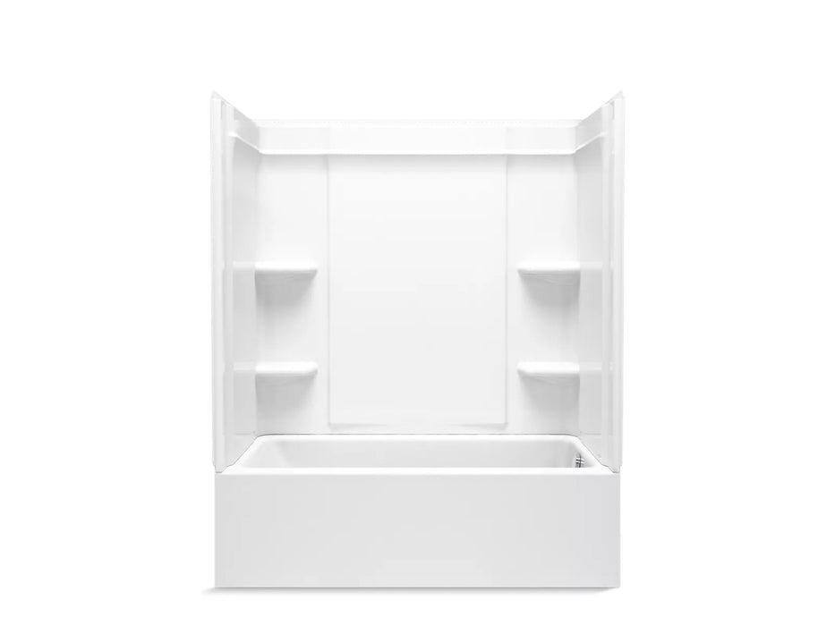 Sterling 71700126 Forum Medley 60" x 30" Vikrell® Bath/shower with Aging in Place Backerboards, Right Drain