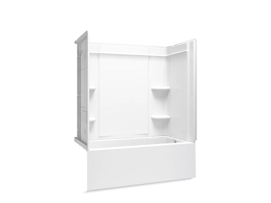 Sterling 71700128 Forum Medley 60" x 30" Above-floor-drain Vikrell® Bath/shower with Aging in Place Backerboards, Right 