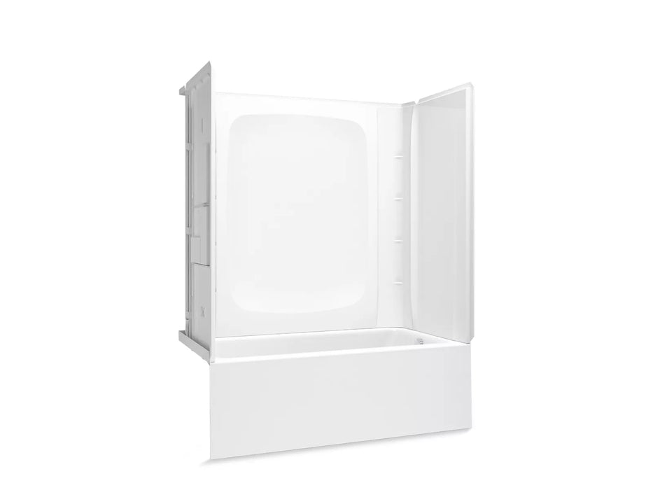 Sterling 71800128 Forum STORE+ 60" x 30" Above-floor-drain Vikrell® Bath/shower with Aging in Place Backerboards, Right 