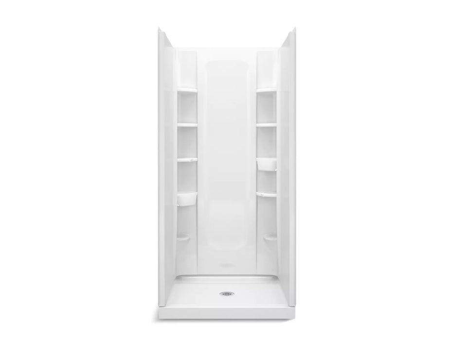 Sterling 72300106 STORE+ 36" x 34" Vikrell® Shower with Aging in Place Backerboards, Center Drain
