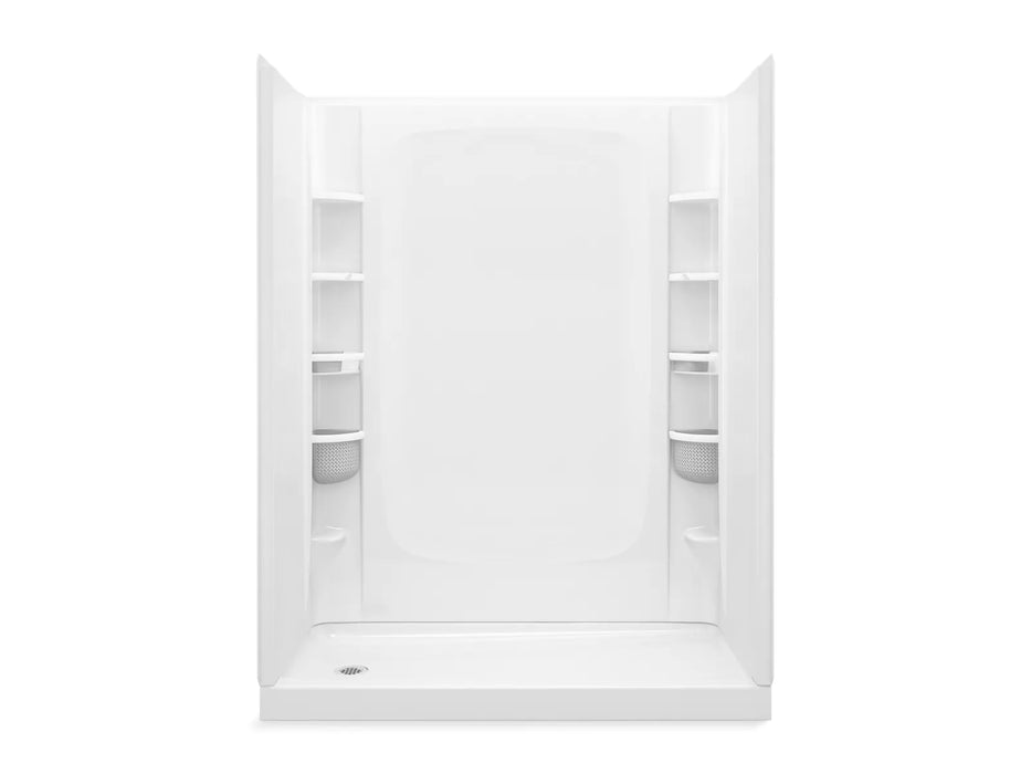 Sterling 72470116 STORE+ 60" x 30" Vikrell® Shower with Aging in Place Backerboards, Left Drain