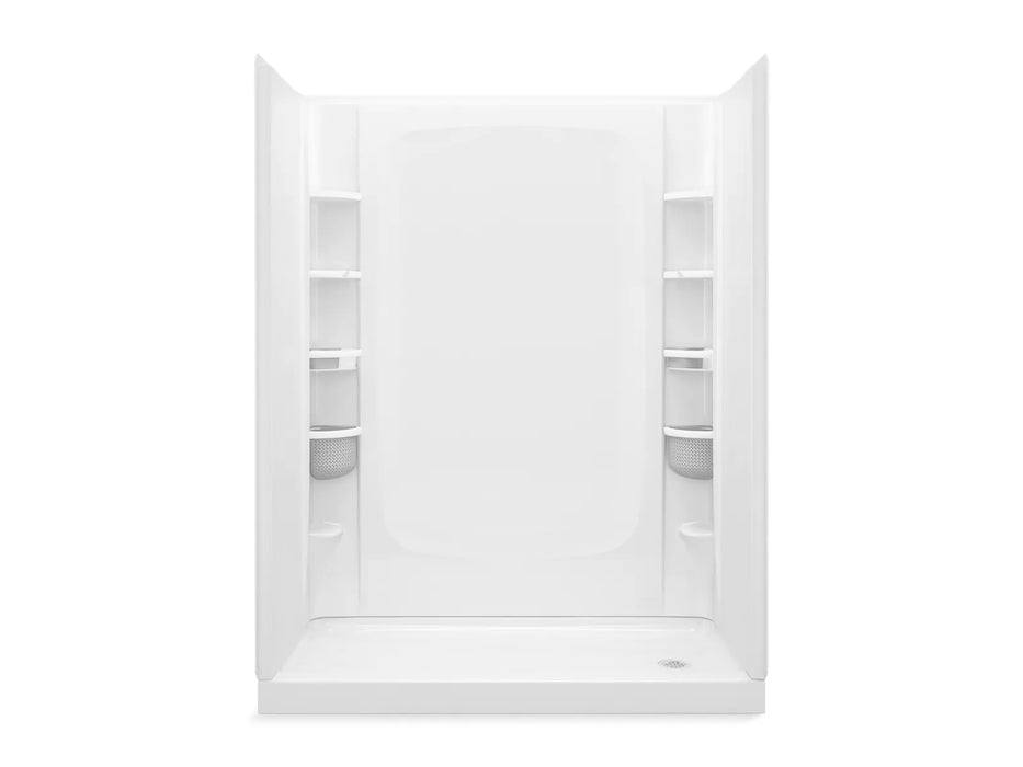 Sterling 72470126 STORE+ 60" x 30" Vikrell® Shower with Aging in Place Backerboards, Right Drain