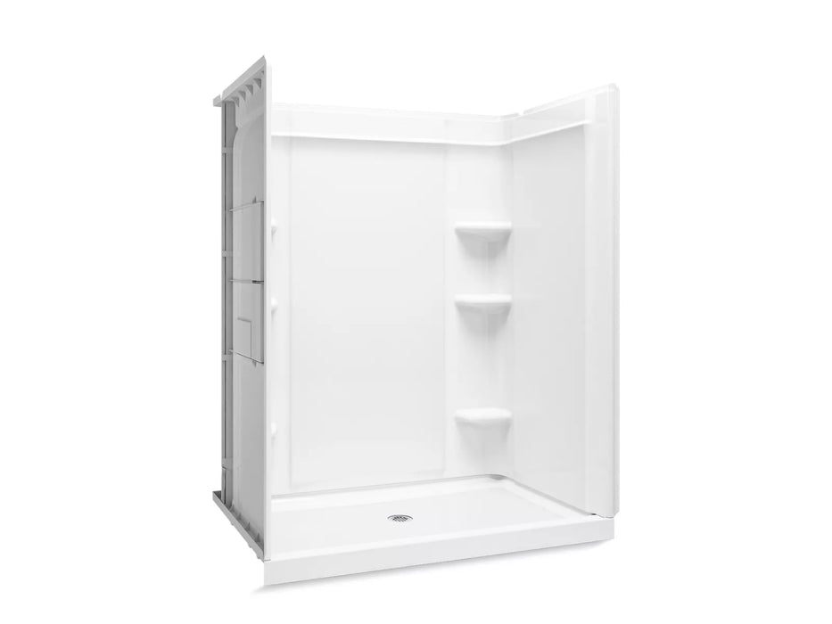 Sterling 72480106 Medley 60" x 36" Vikrell® Shower with Aging in Place Backerboards, Center Drain