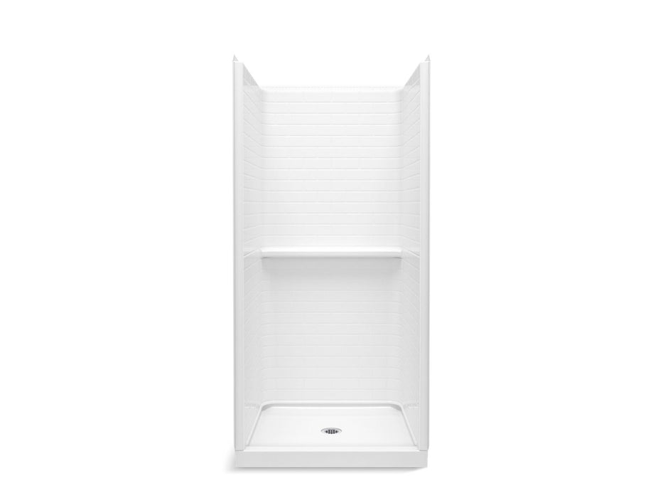 Sterling 72500106 Traverse 36" x 34" Vikrell® Shower with Aging in Place Backerboards, Center Drain
