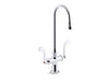 KOHLER K-100T70-5ANL Triton 0.5 gpm monoblock gooseneck bathroom sink faucet with laminar flow and wristblade handles, drain not included