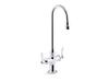 KOHLER K-100T70-4AKL Triton Bowe 1.0 gpm monoblock gooseneck bathroom sink faucet with laminar flow and lever handles, d