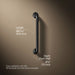 3/4 view of product with dimensions