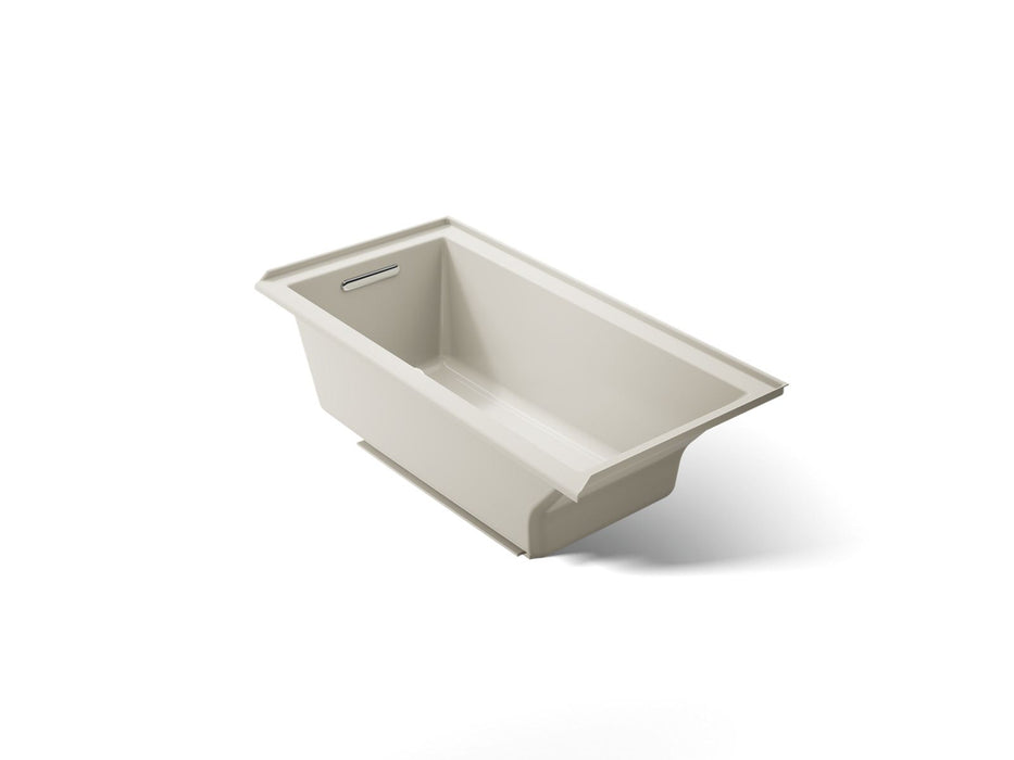 KOHLER K-1121-LW Underscore 60" x 30" alcove bath with Bask heated surface, left drain, biscuit