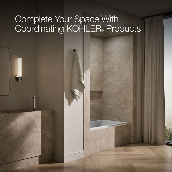 KOHLER K-1121-LW Underscore 60" x 30" alcove bath with Bask heated surface, left drain, ice grey - view 3
