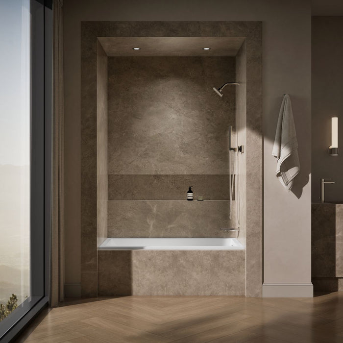 KOHLER K-1121-RW Underscore 60" x 30" alcove bath with Bask heated surface, right drain