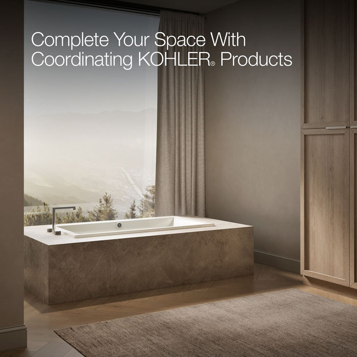 KOHLER K-1121-W1 Underscore 60" x 30" drop-in bath with Bask heated surface, biscuit - view 2