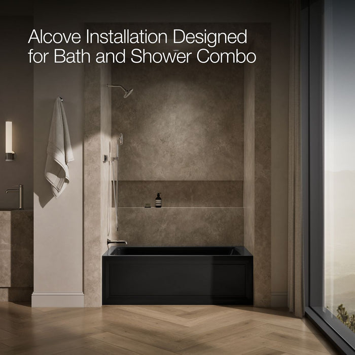 KOHLER Archer 60" x 32" alcove Heated BubbleMassage air bath, left drain