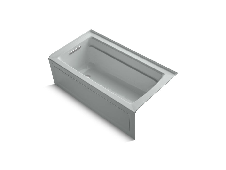 KOHLER Archer 60" x 32" integral apron Heated BubbleMassage air bath with Bask heated surface and left-hand drain