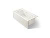 KOHLER K-1122-GHRAW Archer 60" x 32" alcove Heated BubbleMassage air bath with Bask heated surface, right drain, biscuit
