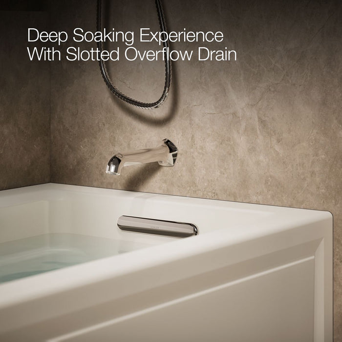 KOHLER K-1122-GHRAW Archer 60" x 32" alcove Heated BubbleMassage air bath with Bask heated surface, right drain, biscuit...