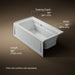 KOHLER K-1122-GHRAW Archer 60" x 32" alcove Heated BubbleMassage air bath with Bask heated surface, right drain, ice grey...