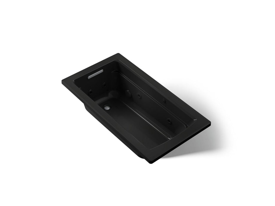 KOHLER K-1122-H Archer 60" x 32" drop-in whirlpool bath with heater, black black